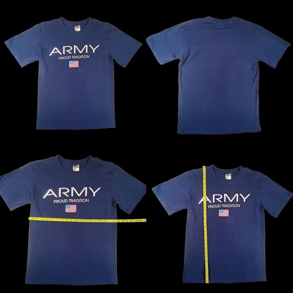 M.J. Soffe US Army Proud Tradition Pullover Short Sleeve Med T-shirt Blue Cotton